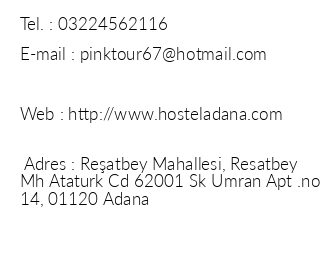 Adana Hostel 1 iletiim bilgileri